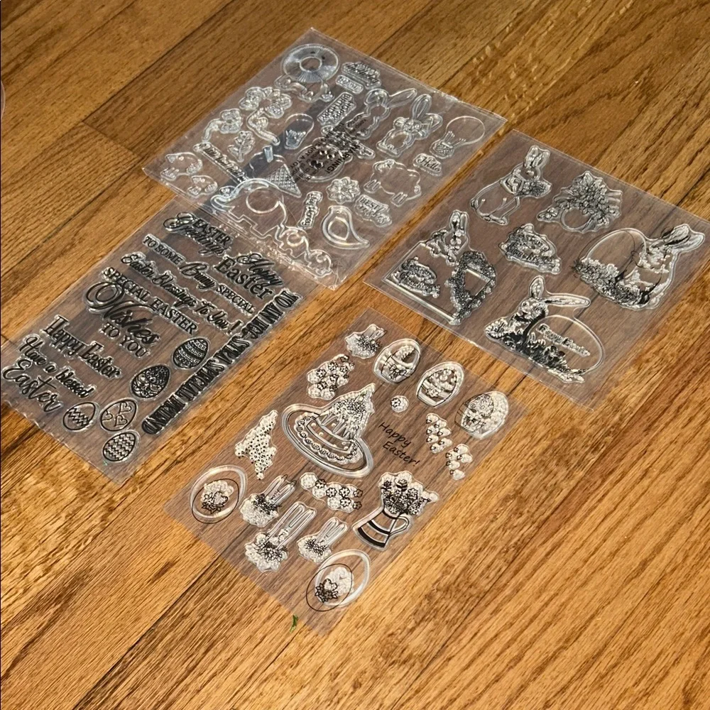 Transparent Easter Decorative Stamps Set NWT